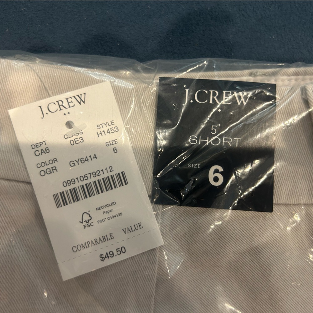 NWT Size 6 J Crew Chino Shorts